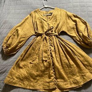 Linen mini tiered dress